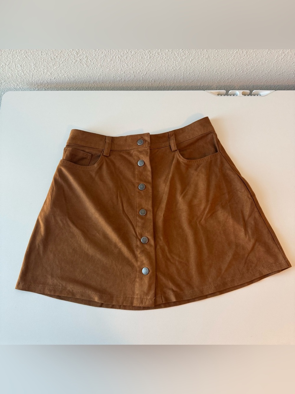 Rue21 brown suede feel button up skirt